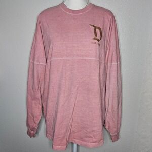 Disneyland Spirit Jersey Rose Pink Rose Gold Glitter Puff Print Logo